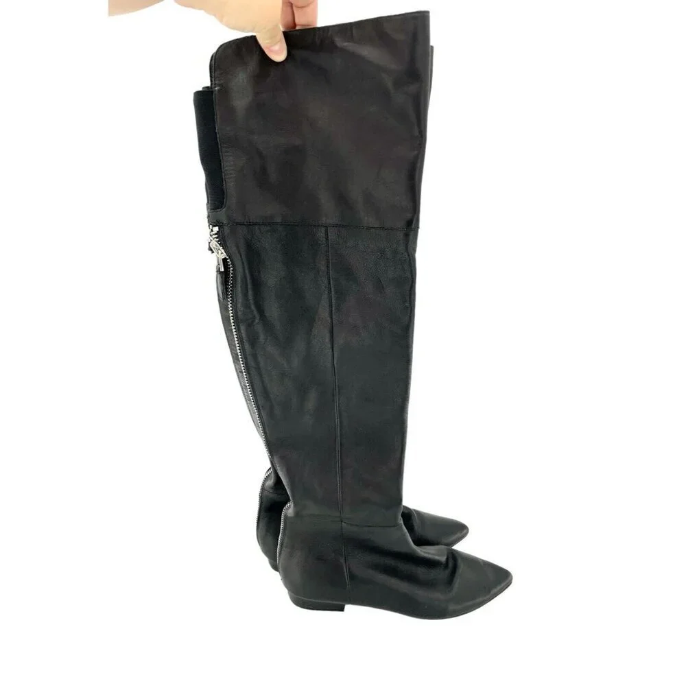 Chinese Laundry Over the Knee Boot Kristin Cavallari Black Leather SZ 8